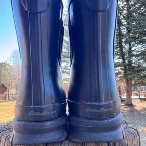 Eddie Bauer Black Rubber Rain Boots